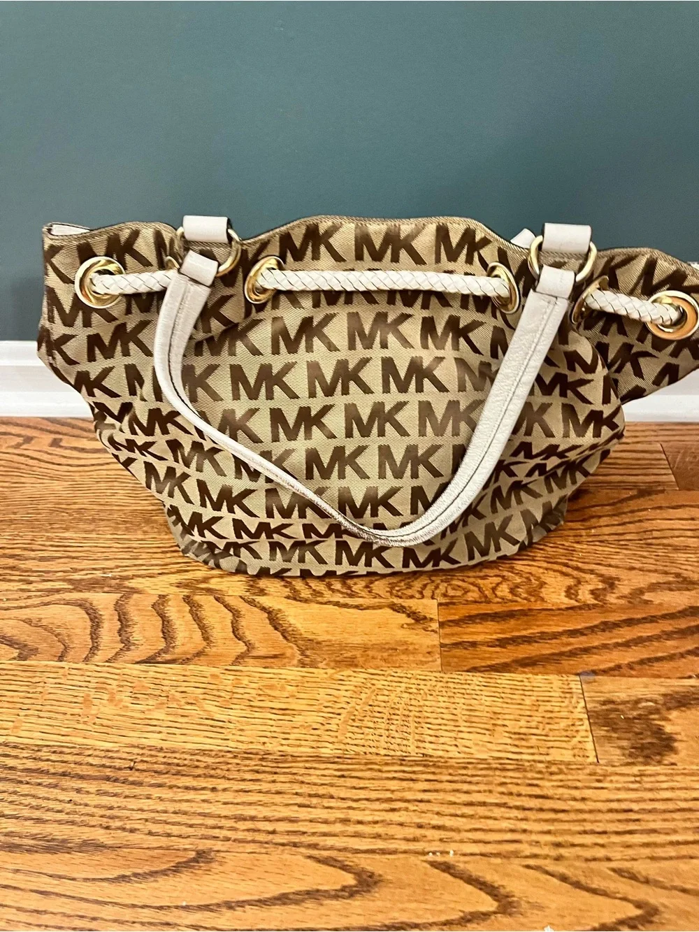 Michael Kors Jet Set Monogram Canvas and Leather Tote - Picture 2 of 9